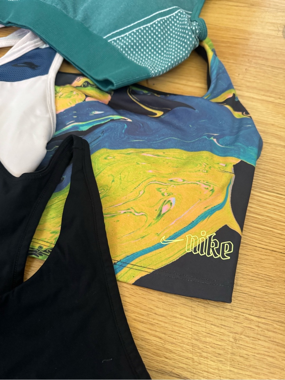 Nike Women's Sports Bra Bundle - Black, Bright Blue, Teal, White - Picture 5 of 8